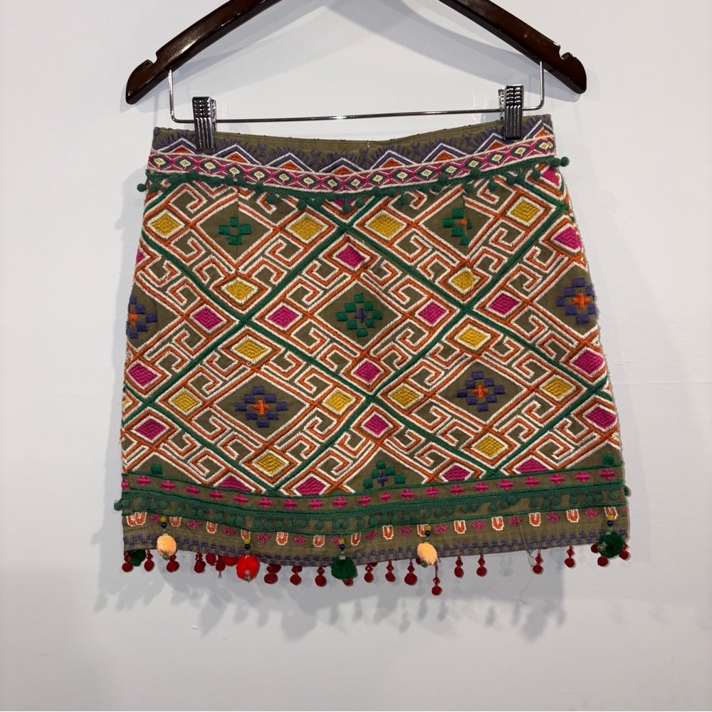 MANGO -Embroidered Patterned Skirt